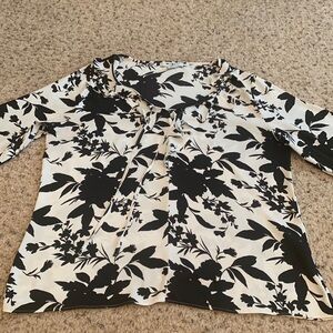 White House Black Market Long Sleeve Blouse with Ruffles